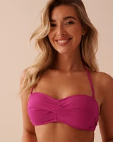 HOT PINK Twisted Bandeau Bikini Top