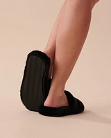 Pantoufles sandales en fausse fourrure
