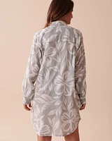 Floral Long Button-down Shirt