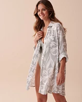 Floral Long Button-down Shirt