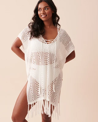 Lace Up Crochet Caftan