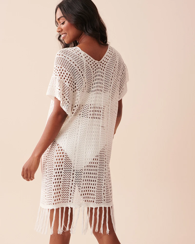 Lace Up Crochet Caftan