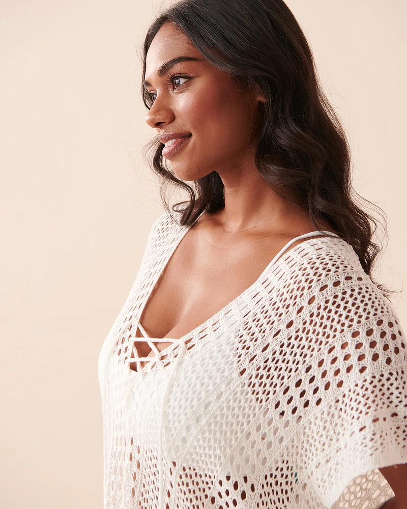 Lace Up Crochet Caftan