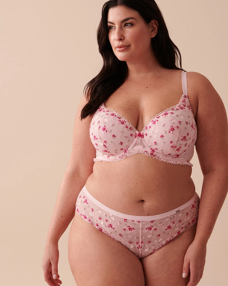 Soutien-gorge doublure légère en résille brodée