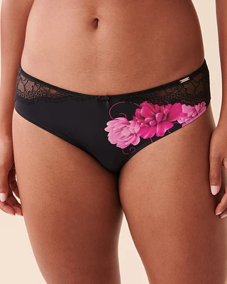 Culotte cheeky microfibre et dentelle