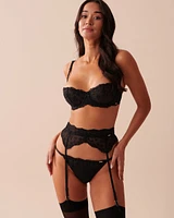 Adjustable Embroidered Mesh String Panty