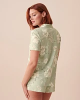 Recycled Fibers Floral Button-down Shirt