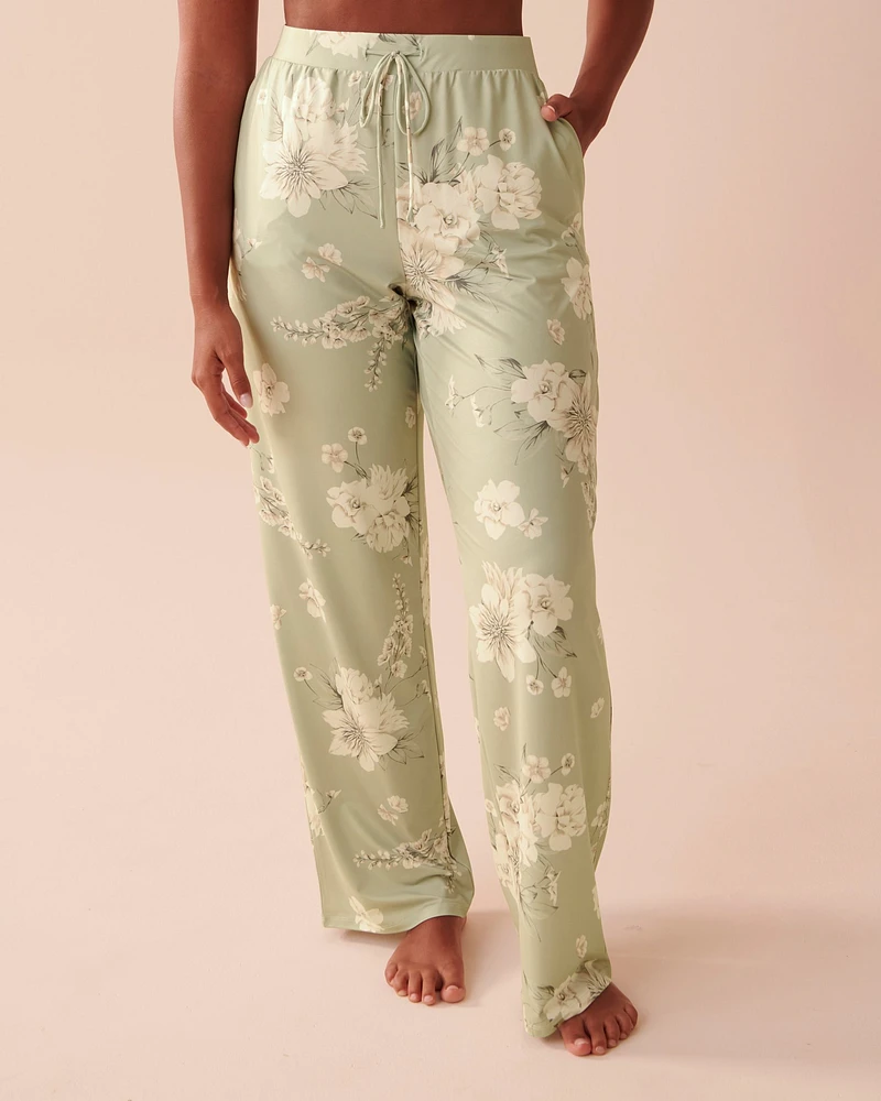 Pantalon de pyjama à fleurs en fibres recyclées