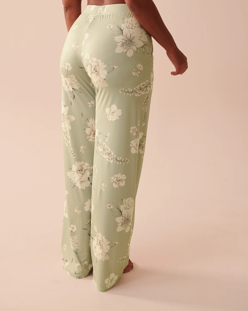 Pantalon de pyjama à fleurs en fibres recyclées