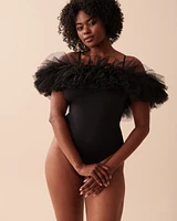 Off-the-Shoulder Ruffle Teddy