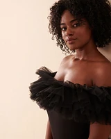 Off-the-Shoulder Ruffle Teddy