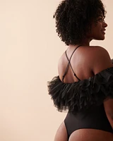 Off-the-Shoulder Ruffle Teddy