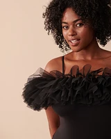 Off-the-Shoulder Ruffle Teddy