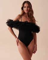 Off-the-Shoulder Ruffle Teddy