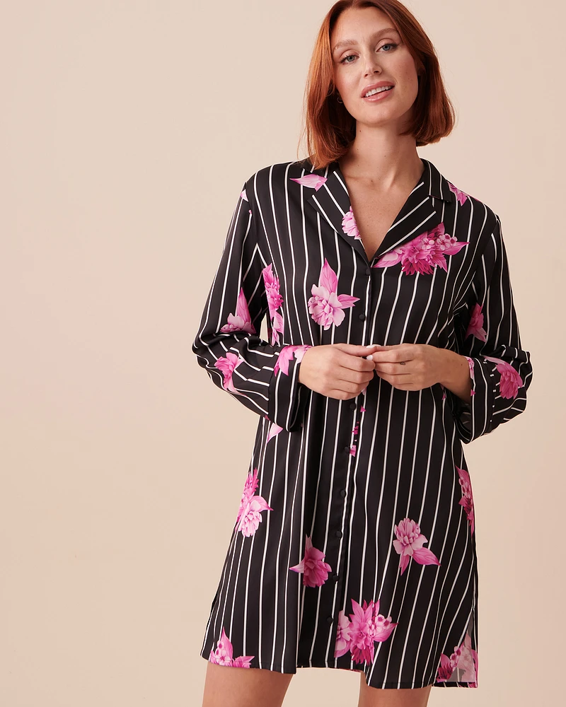 Satin Button-down Sleepshirt