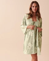 Kimono à fleurs en fibres recyclées