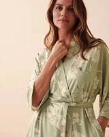 Kimono à fleurs en fibres recyclées