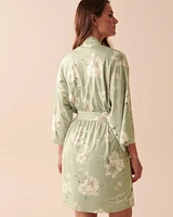 Kimono à fleurs en fibres recyclées