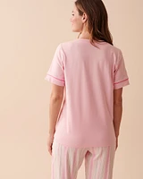 T-shirt flamant rose en coton