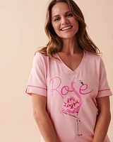 T-shirt flamant rose en coton