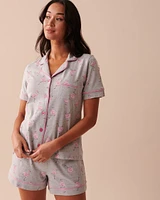 Chemisier flamant rose en coton