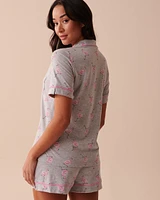 Chemisier flamant rose en coton