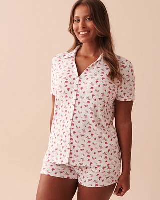 Recycled Fibers Floral Button-down Shirt