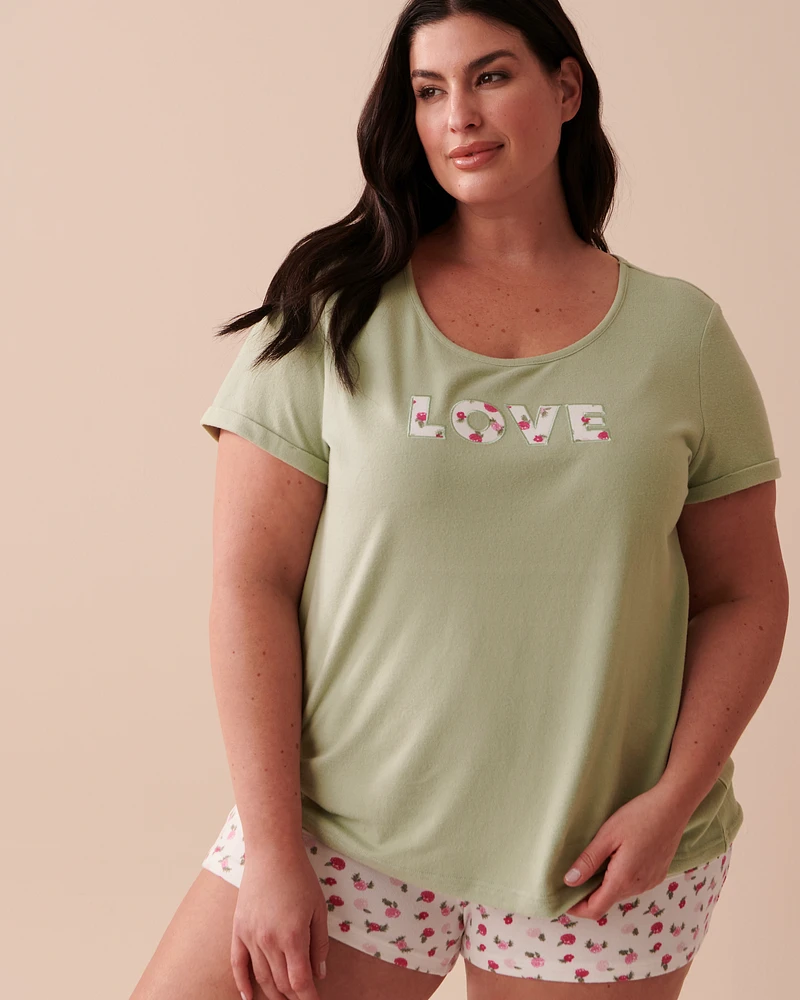 T-shirt col rond en fibres recyclées