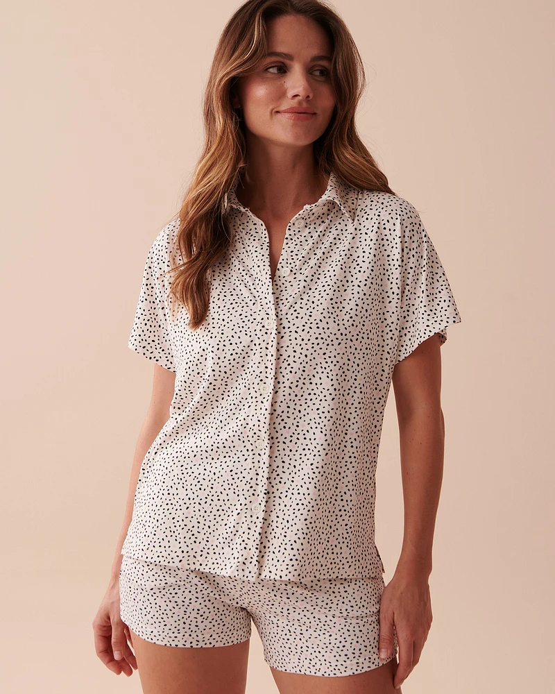 Chemisier dalmatiens manches courtes ultra doux