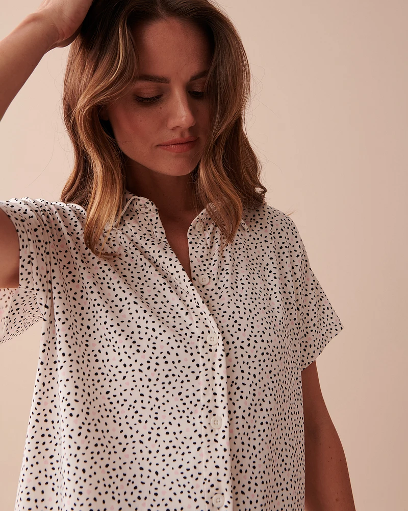 Chemisier dalmatiens manches courtes ultra doux