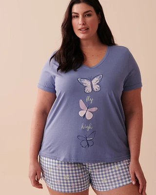 T-shirt col en V coton