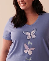 T-shirt col en V coton