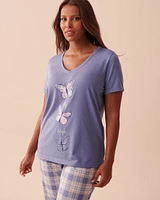 T-shirt col en V coton
