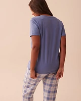 T-shirt col en V coton