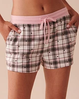 Short de pyjama à carreaux en fibres recyclées
