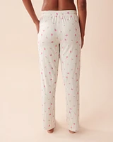 Pantalon de pyjama ultra doux à rayures fleuries