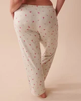 Pantalon de pyjama ultra doux à rayures fleuries