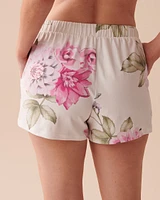 Short de pyjama ultra doux à fleurs