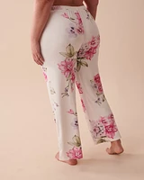 Pantalon de pyjama ultra doux à fleurs