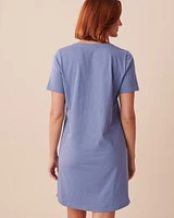 Chemise de nuit manches courtes en coton