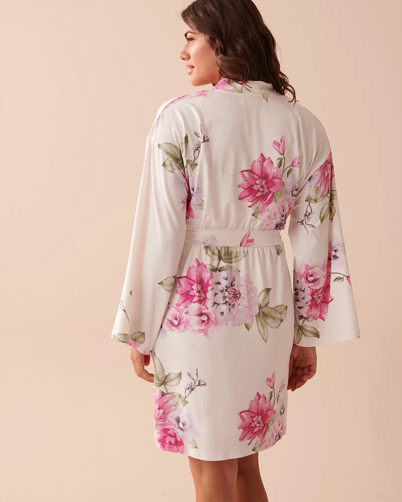 Kimono ultra doux à fleurs