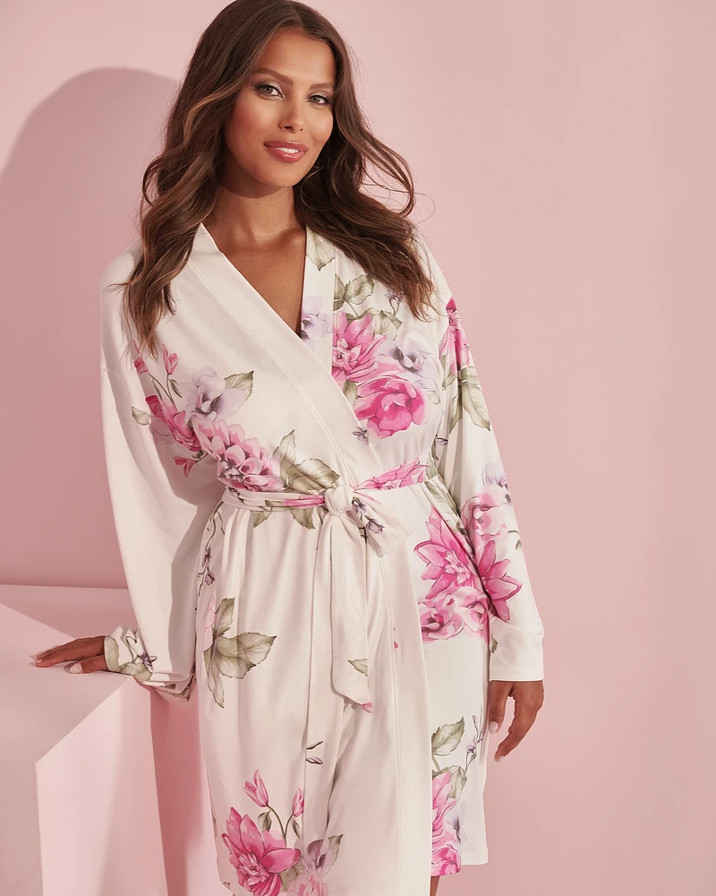 Kimono ultra doux à fleurs