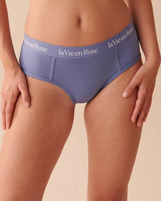 Cotton and Logo Elastic Band Hiphugger Panty