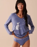 Culotte bikini coton et bande élastique logo