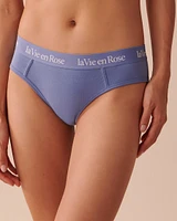 Culotte bikini coton et bande élastique logo