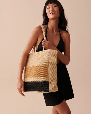 Striped Straw Bag