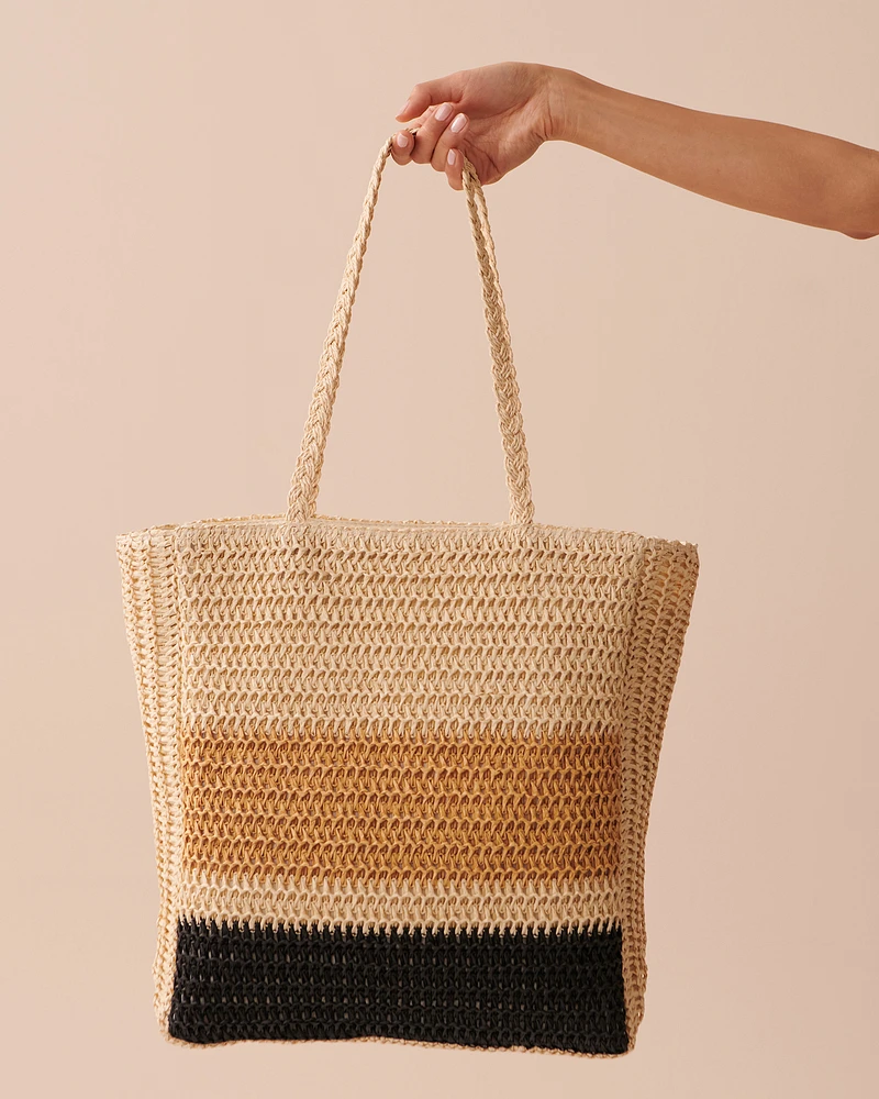 Striped Straw Bag