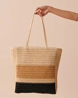 Striped Straw Bag