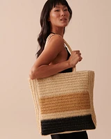 Striped Straw Bag