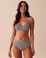 RETRO STRIPED Plunge Bikini Top